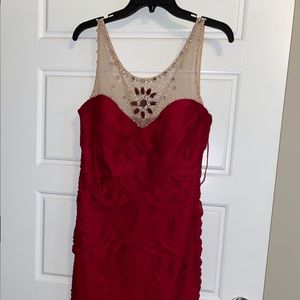 Red Adriana papell dress with rhinestones
